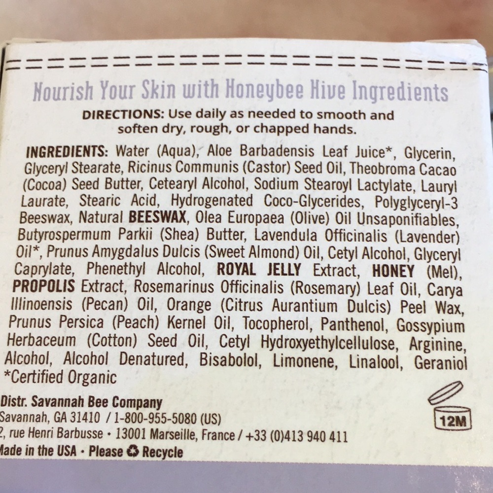 Savannah Bee Co Rosemary Lavender Beeswax & Royal Jelly Hand Cream NWT 3.4 oz - Picture 10 of 12